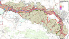 Flie&szlig;geschwindigkeiten bei einem Hochwasser HQ(200)