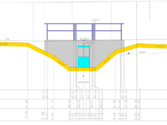 Querschnittsdarstellung eines Siels